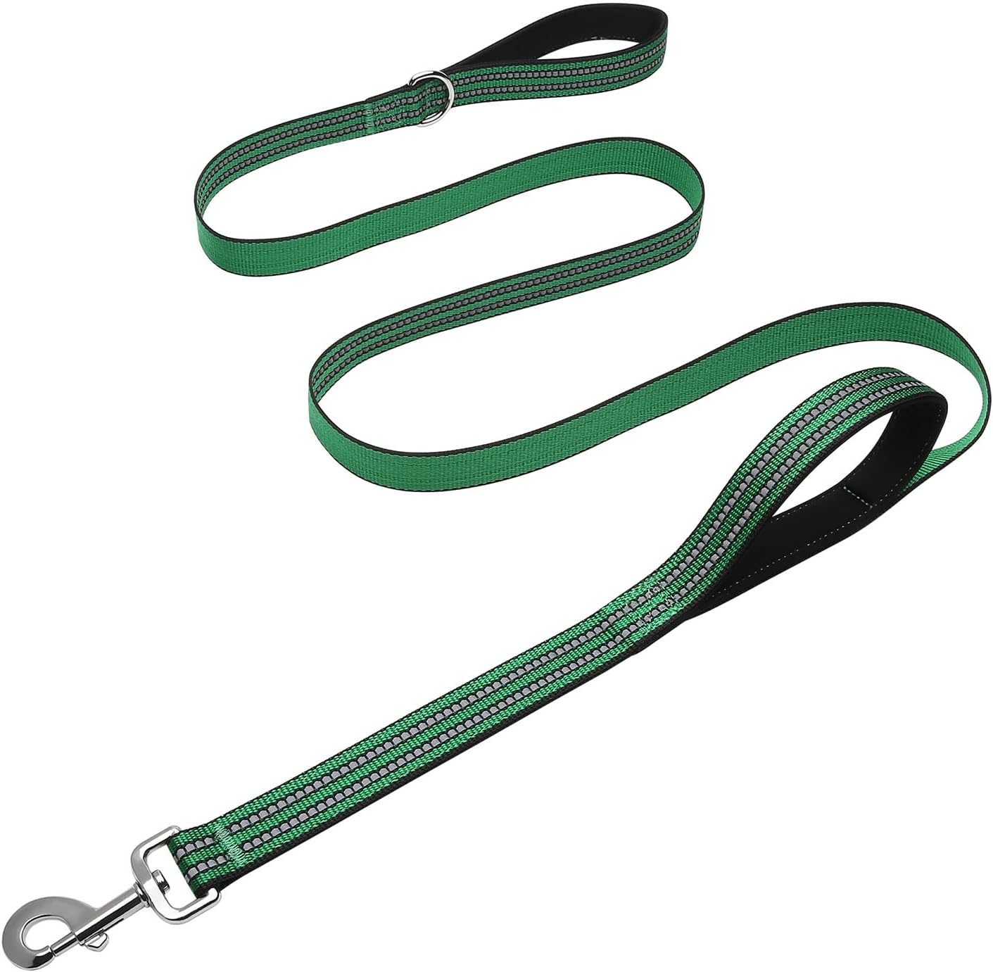 Hikiko 6FT Dog Leash with 2 Padded Handles Reflective,Yellow | Traffic Handle Extra Control, Ideal for Walking, Running, and Training, Perfect for Large and Medium Dogs