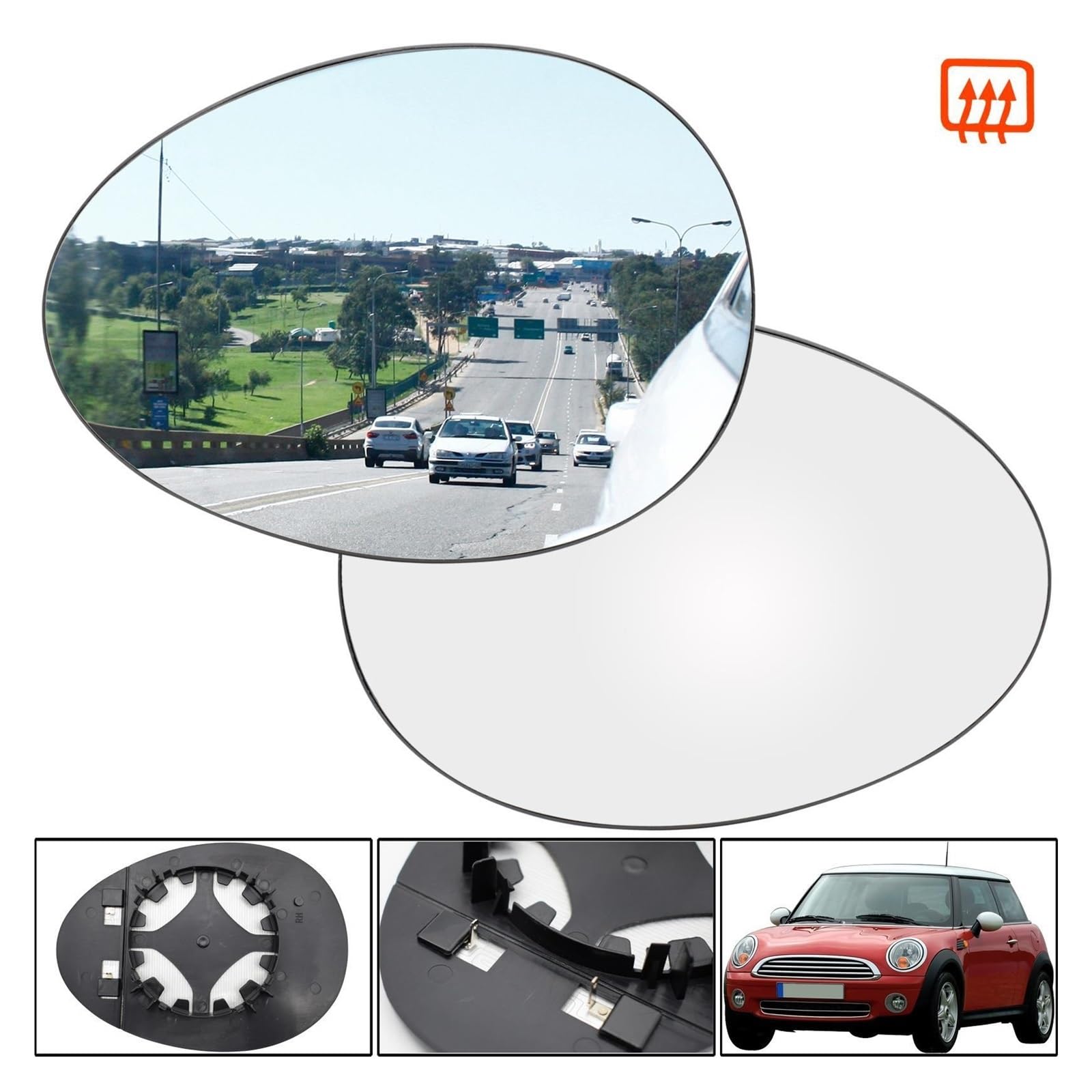 Ricambio Mini R56 R57 R58 Vetro Specchietto Retrovisore Destro Riscaldato Per R55 R56 R57 R58 R59 R60 R61 2007-2016 Mini Countryman