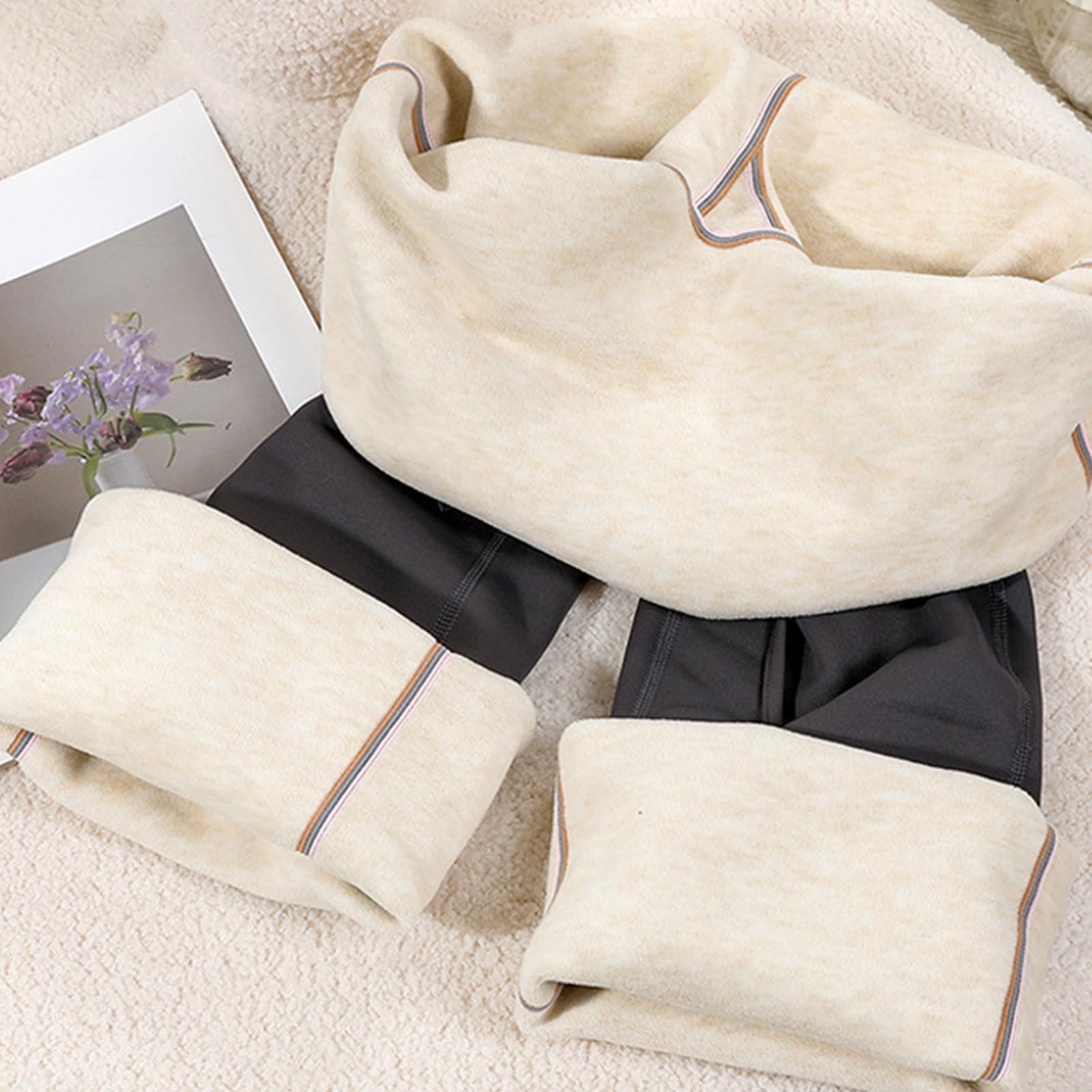 Pantaloni premaman con elastico in vita, leggings termici per gravidanza, tessuto traspirante, per calore e mobilità, leggings invernali per maternità, foderati in pile