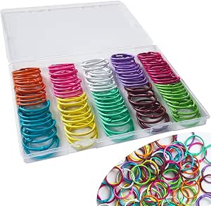 100pcs Metallic Loose Leaf Binder Rings, 10 Colors Colorful Book Rings Index Cards