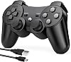 PS3 Controller 2024 New Wireless Controller for PS3 Controller for PS3 500mAh Large Capacity Battery Wireless Bluetooth Connection 10 Hours Continuous Use USB Cable Vibration Function Wireless 3 Controller Compatible with P3PC