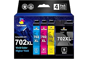 TOKYOINK 702XL Printer Ink Cartridges 4 Pack