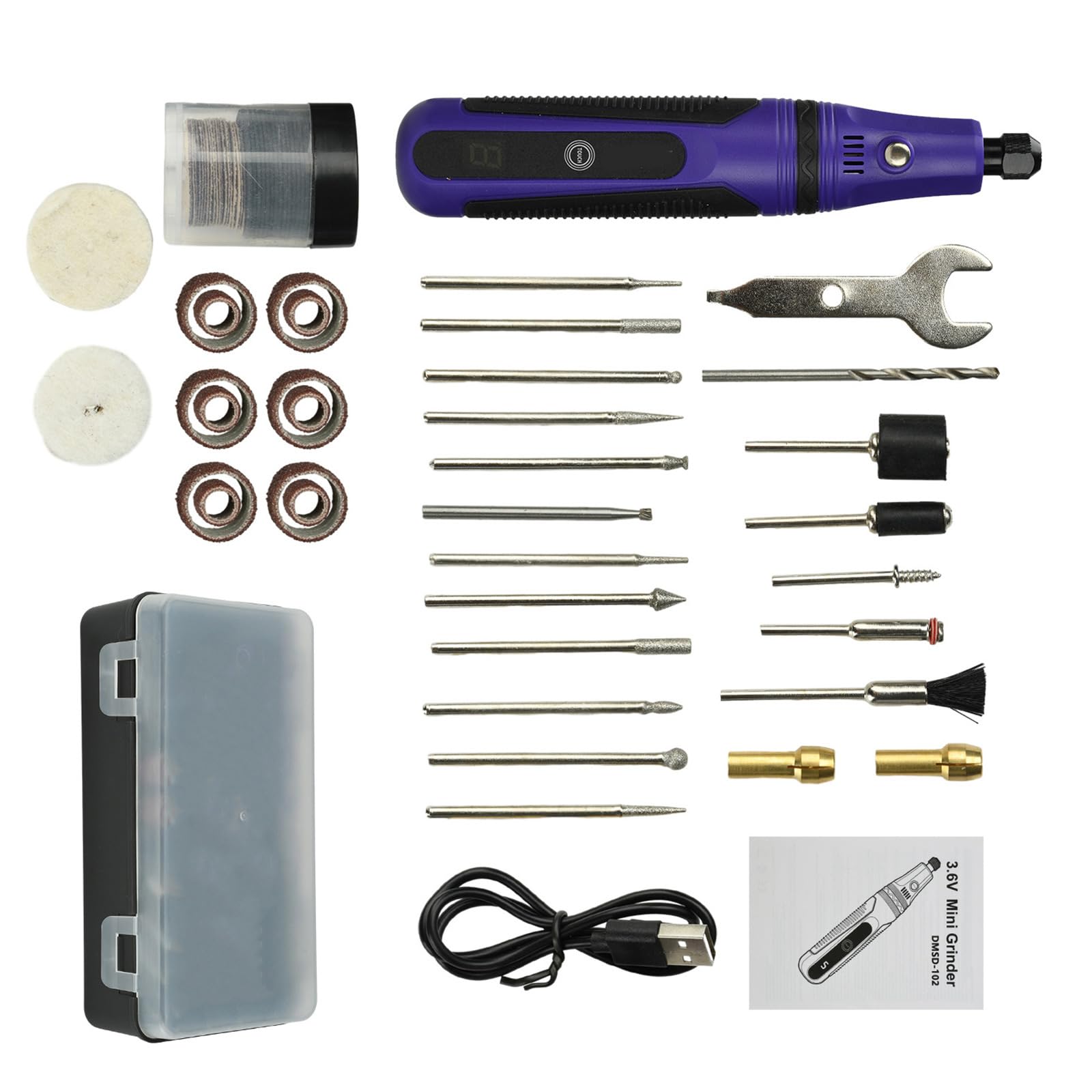 Mekalero Light Portable Rotary Grinder Pen, Rechargeable Cordless Engraving Tool With Touch Display And 5 Speed Settings For Sanding Polishing Across Craft Tasks Rotary Grinder Rechargeable Engraving Tool Cordless C