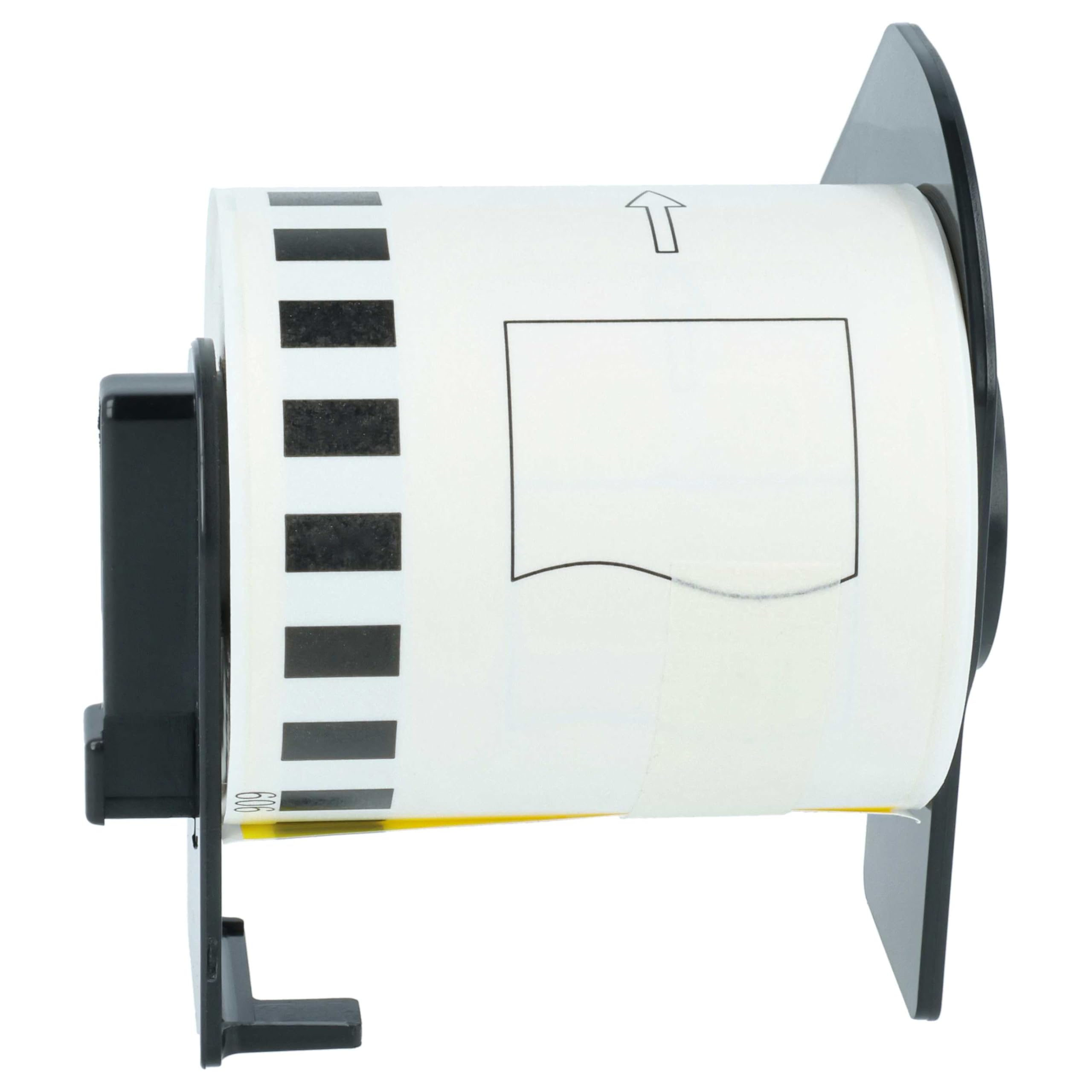 vhbw 10x Etiketten-Rolle mit Halter 62mm x 15,24m (1 Etikette) Ersatz für Brother DK-22606 für Etiketten-Drucker - Premium