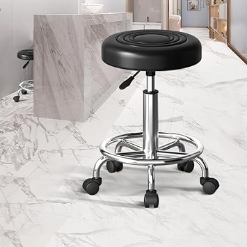 Stool on Wheels,Adjustable Rolling Swivel Stool,Hydraulic Heavy Duty Drafting Chair Stool,Hydraulic Heavy Duty Drafting Chair Stool for Salon Office Therapist Beauty Spa Hairdressing Tattoo B