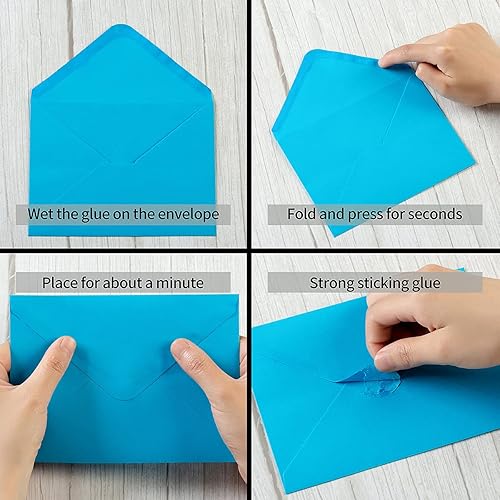 Vista 17 de Paquete de 50 sobres A6 para tarjetas de felicitación de 4 x 6, fiesta de cumpleaños, fotos, baby shower y tarjetas de invitación de boda, 6 1/2 x 4