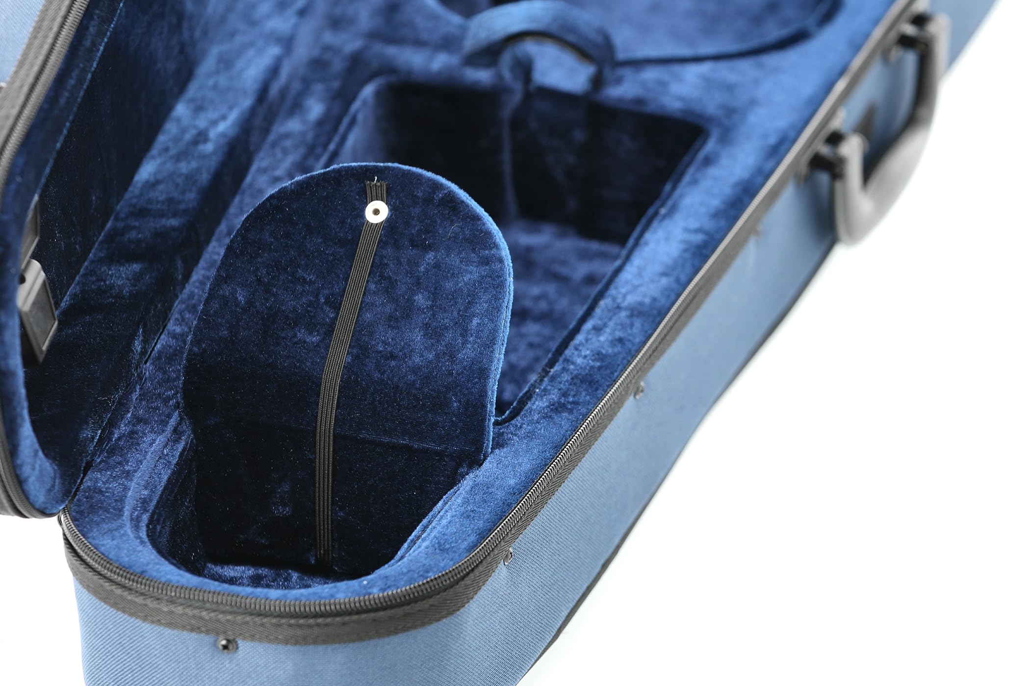 PURE GEWA Custodia per violino blu scuro/Velluto grigio chiaro con tasca per spartiti e cinghie per zaino 4/4