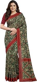 Lightweight Cotton Silk Saree & Unstitched Blouse Piece – Ethnic Saree for Weddings & Festivals