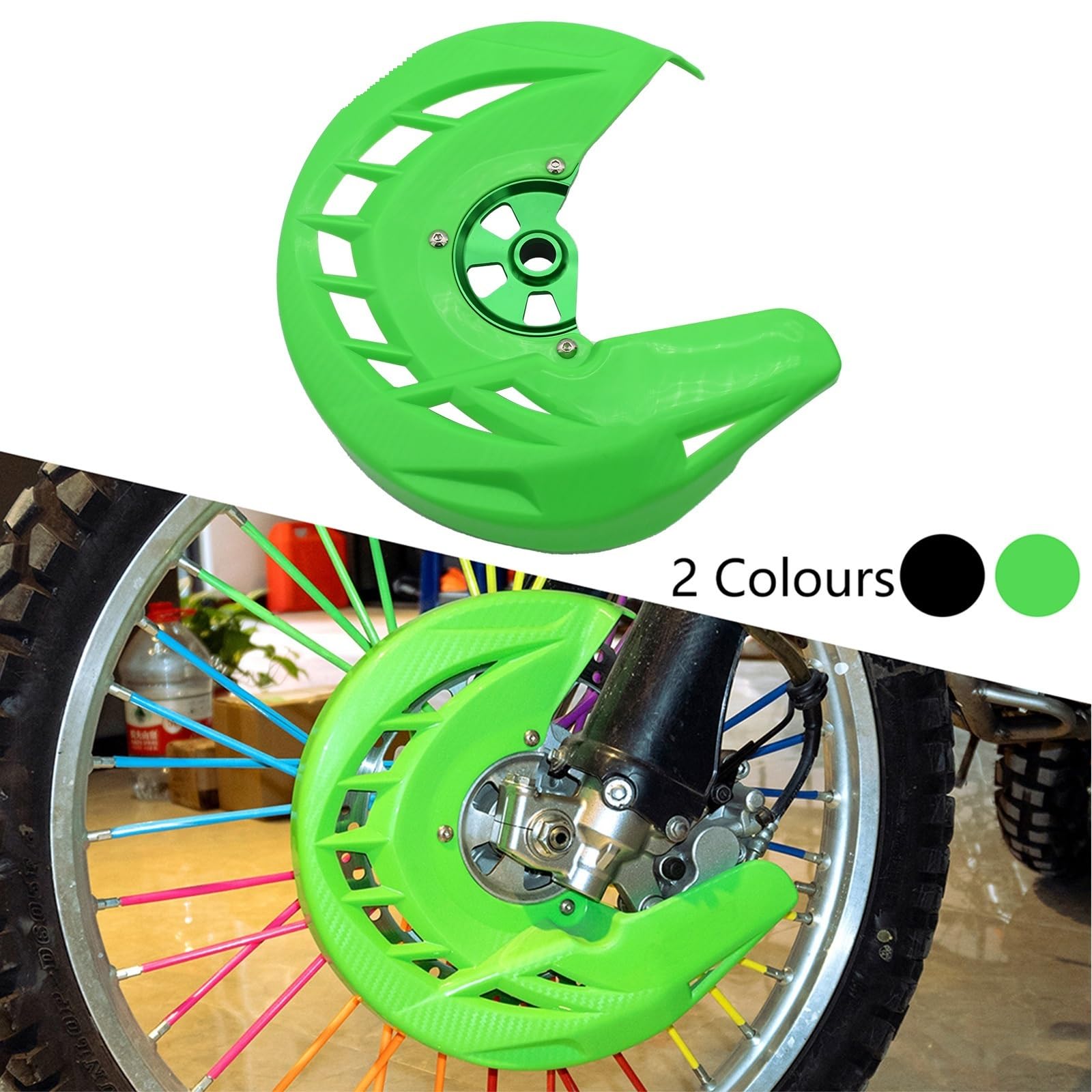 Osłona ochronna hamulca tarczowego Pasuje do Kawasaki KX125 KX250 KX250F KX450F KLX450R 2006-2020 Osłona przedniej tarczy hamulcowej motocykla Protector(Black)