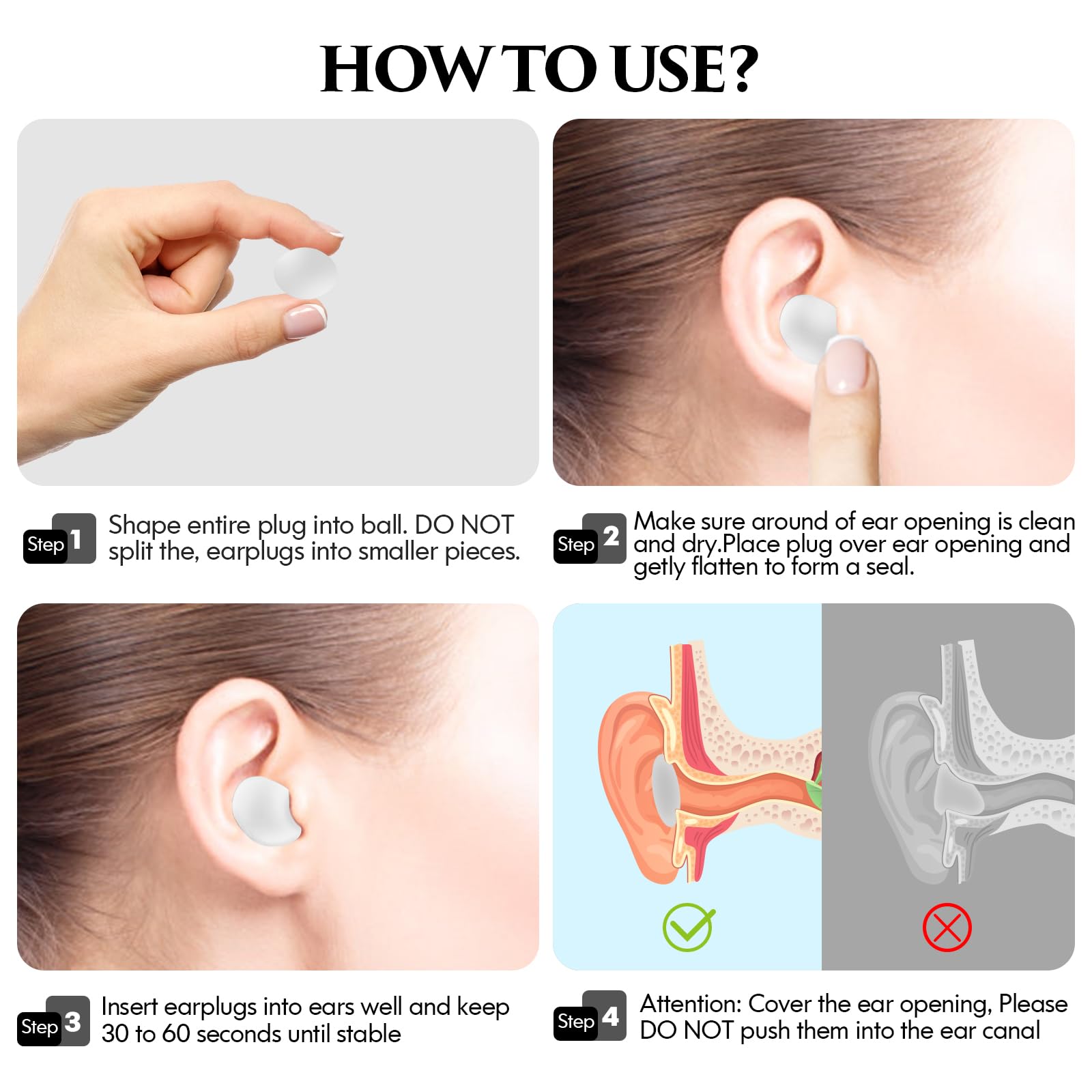 Bouchons D’oreilles En Silicone Souple – 3 Paires (S/M/L) – Réduction De Bruit 25-27 DB – Pour Dormir, étudier, Festivals