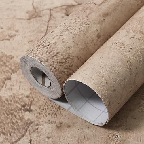 WAPANE Dark Gray Concrete Wallpaper 23.6in X 360in, Black Cement Contact Paper 3D Matte Textured, Wall Paper Pull and Stick Self-Adhesive & Removable
