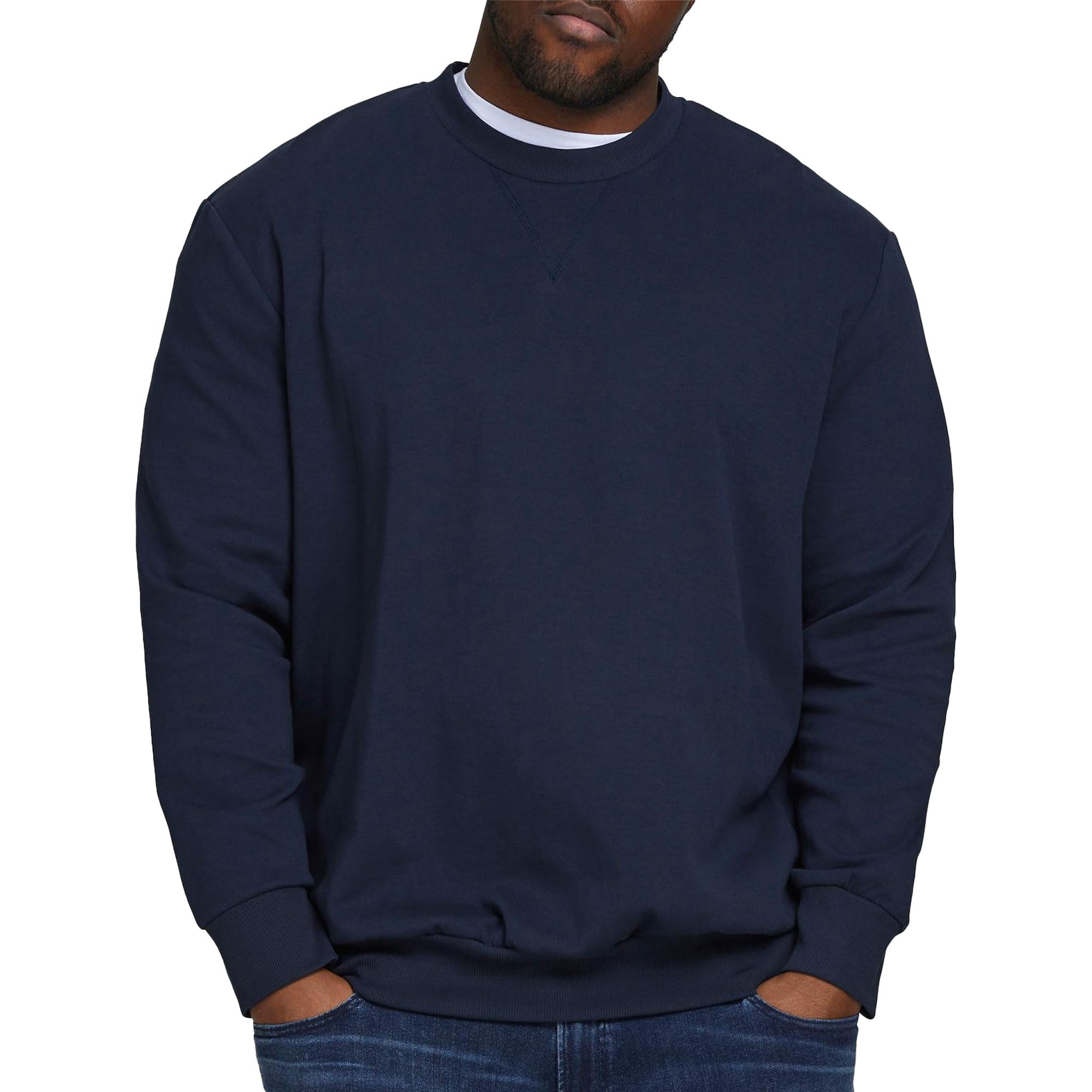 Jack & Jones Men's JJEBASIC Sweat Crew Neck Noos PS, Navy Blazer, XXXXXXXL