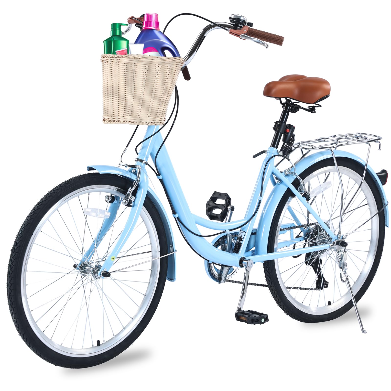 WYUEEEE Women’s Beach Cruiser Bike, 24