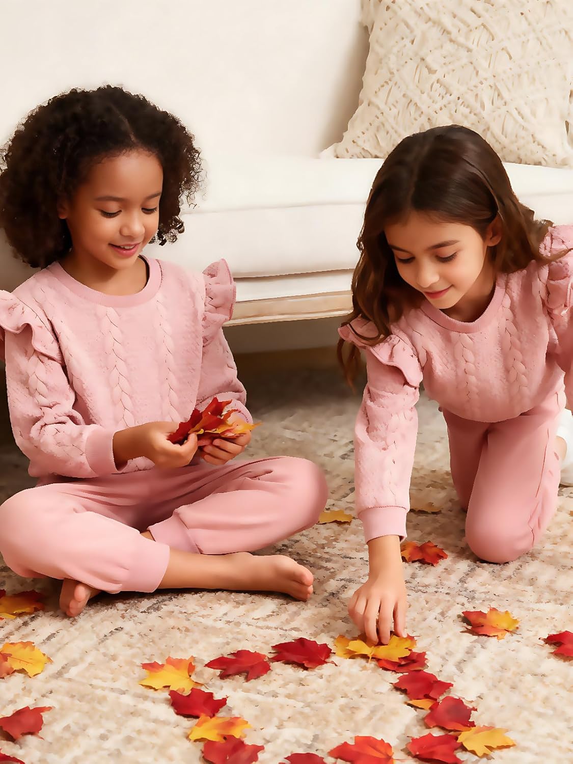 Toddler Girls Outfits Fall Winter Clothes Long Sleeve Ruffle Sweatshirt Pants Set Girl Sweatsuit 2 3 4 5 6 Year - Image 6