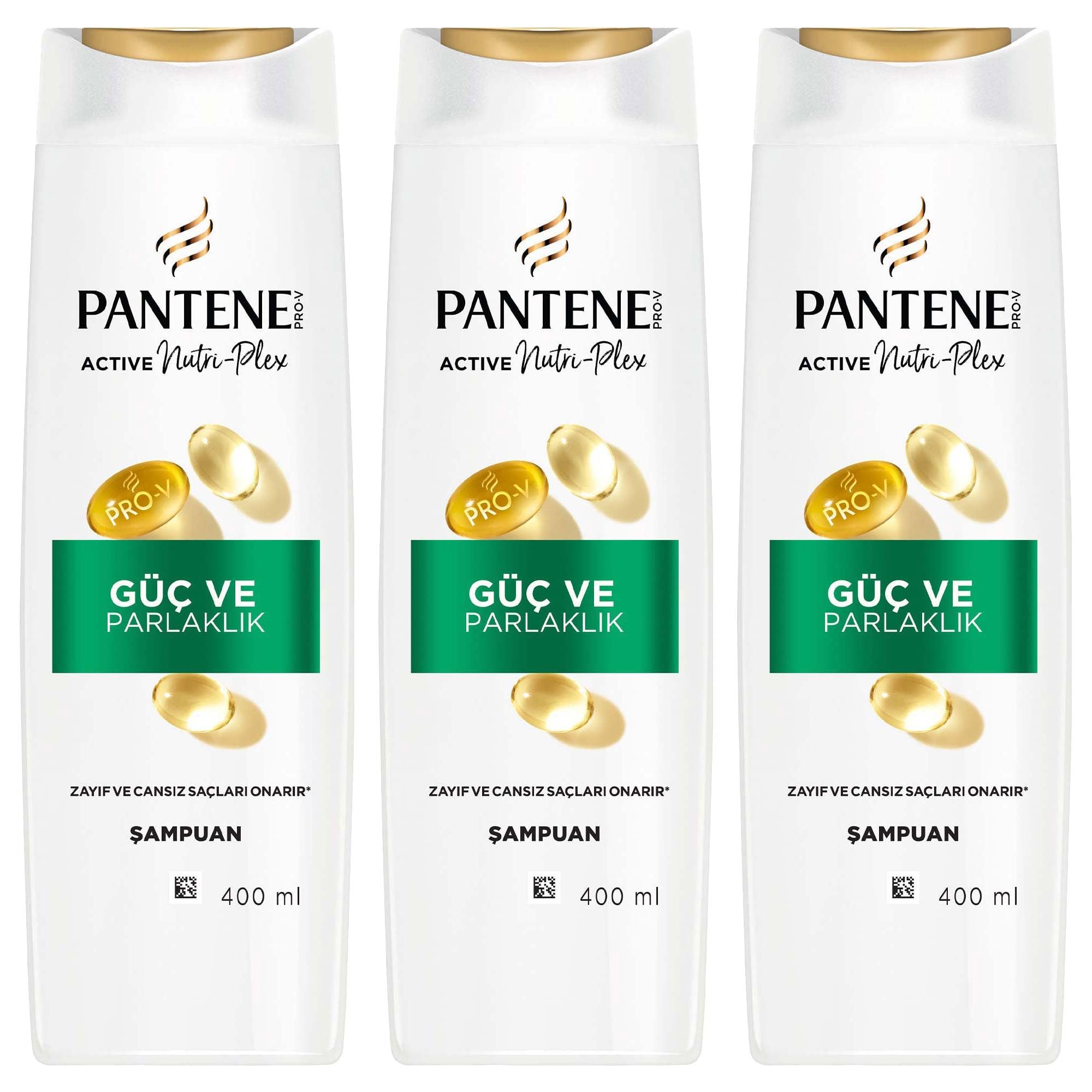 PANTENE Güç ve Parlaklık Şampuan 400 ml 3lü paket