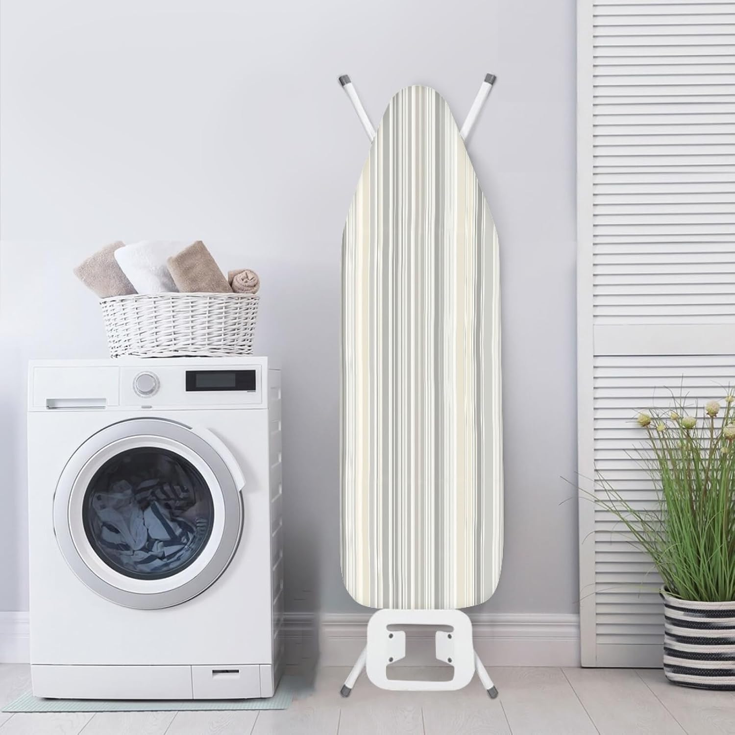Iron Board Cover with Padding Standard Size Light Yellow White Padded Ironing Board Covers 15x54 Heat Reflective Extra Thick Wide Non Stick Scorch and Stain Resistant Heatproof