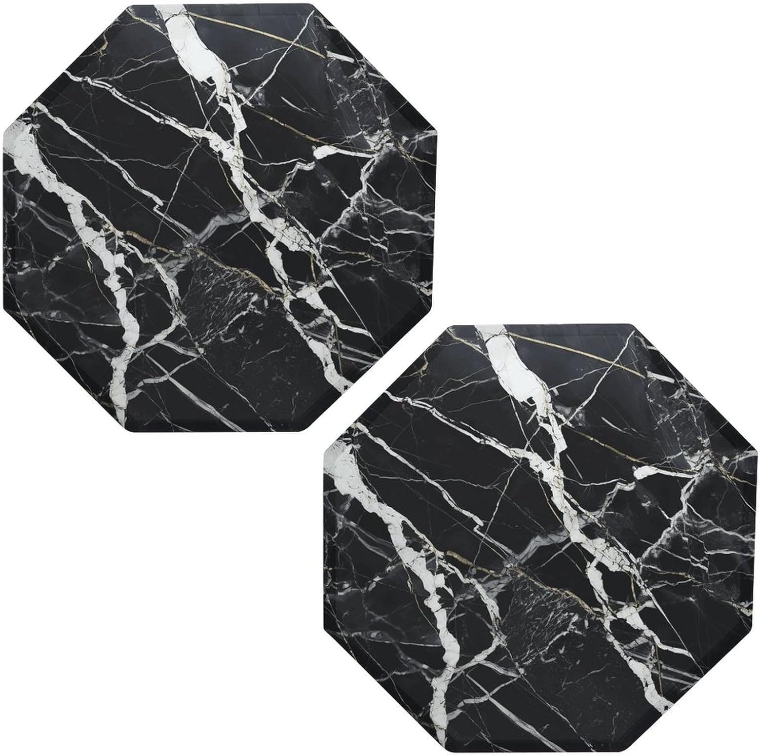 Ctagon Metal Sign for Home, Modern Display Plate for Kitchen, Black And White Marble Plates Accent Hanging Wall Decorations 3PCS for Living Room, Bedroom, Hallway, Hotel