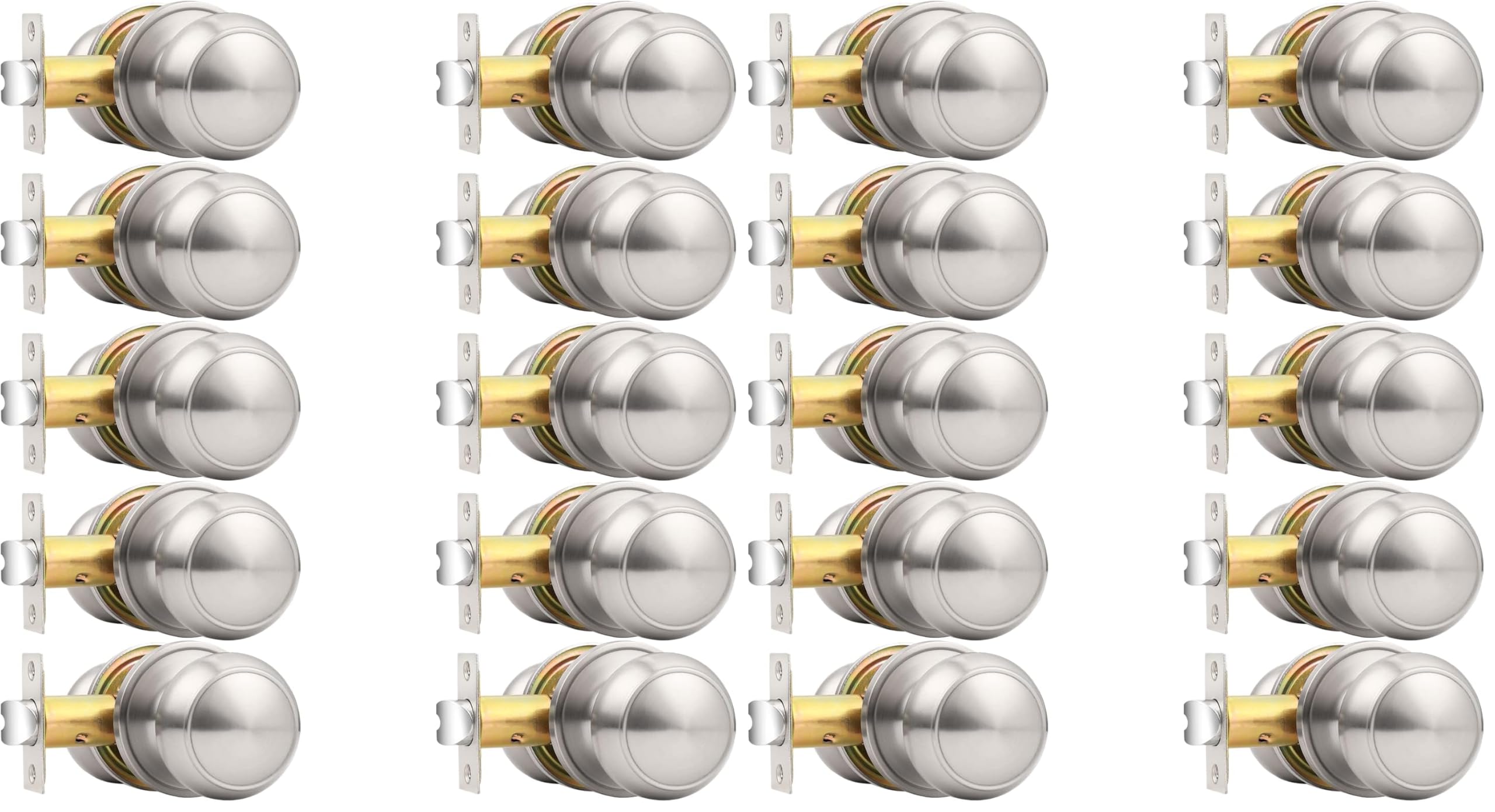 Brushed Nickel Door Knobs - 10 Pack for Interior Doors -31 Brushed Nickel Door Knobs - 10 Pack for Interior Doors -31