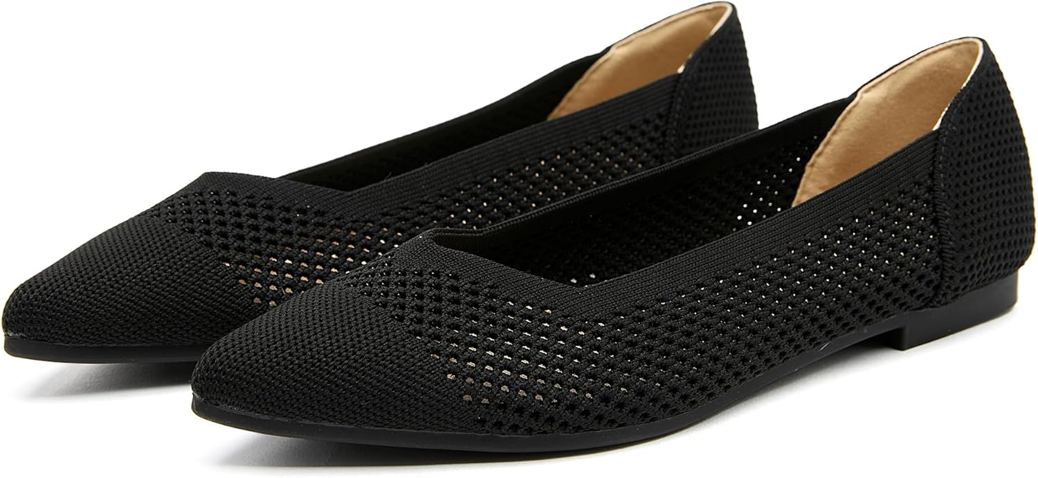 Ballet Flats Shoes for Women Knit Mesh Flats Shoes Womens Dressy Comfortable Pointed Toe Washable Slip On Flat - Image 5