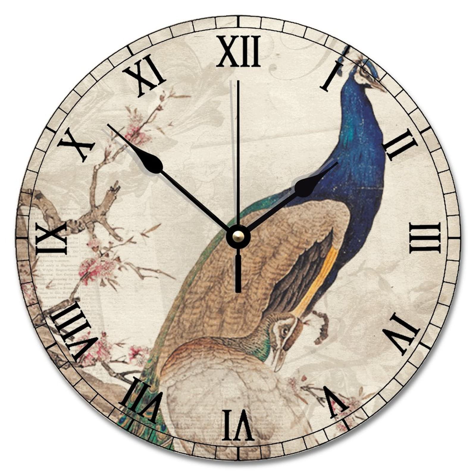 Horloge murale chinoiserie silencieuse pour chasser le tic-tac
