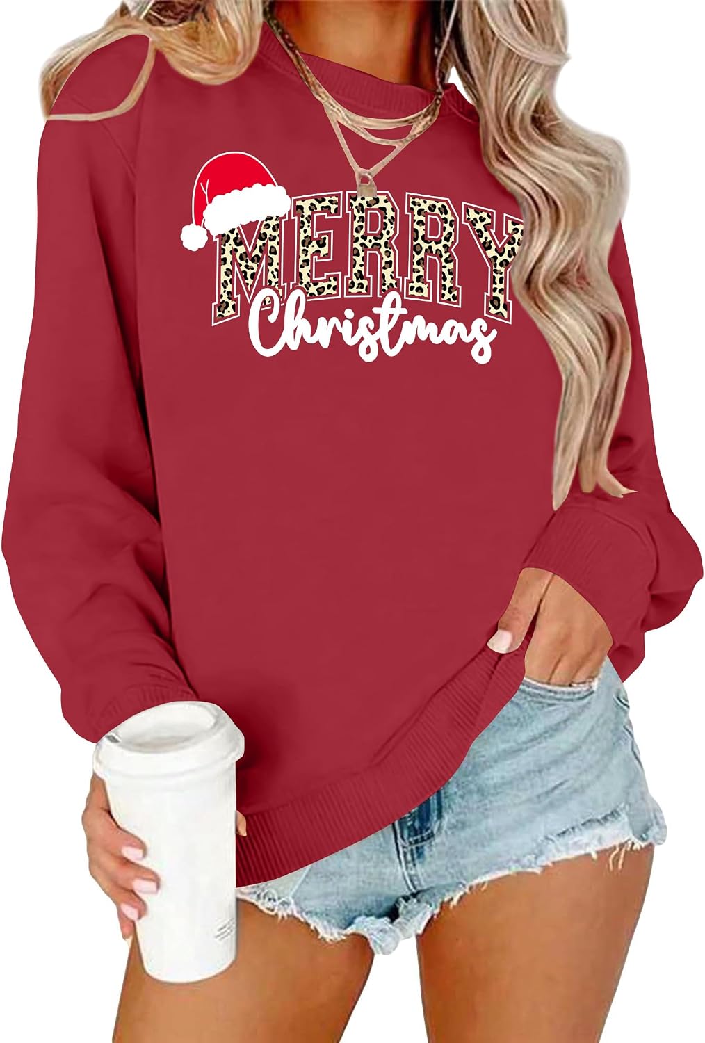 Merry Christmas Sweatshirt for Women Christmas Vibes Sweatshirts Xmas Holiday Casual Long Sleeve Pullover Tops