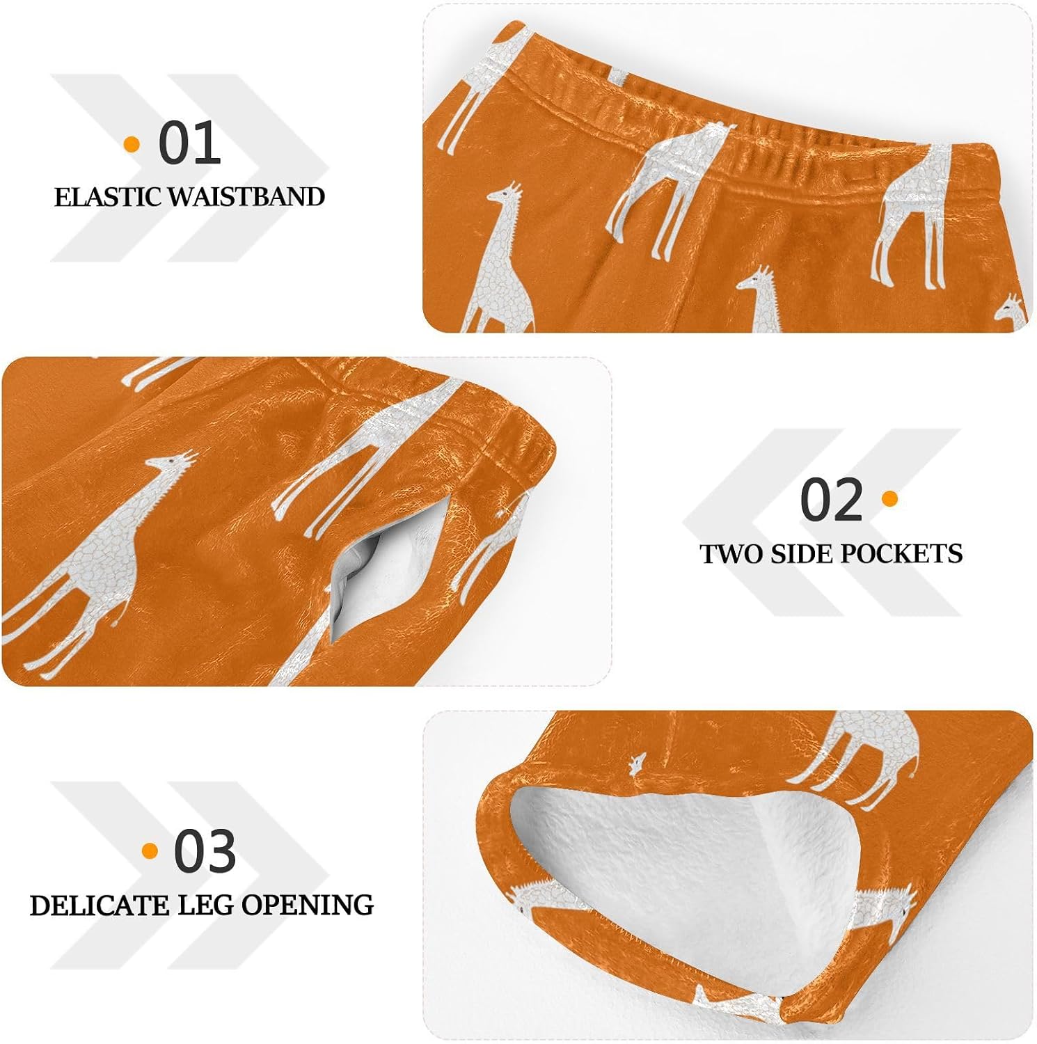 Giraffes Silhouettes Boys Pants for Kids Fleece Bottoms Long Jogger Pants Trousers with Pockets Size 6-14Y