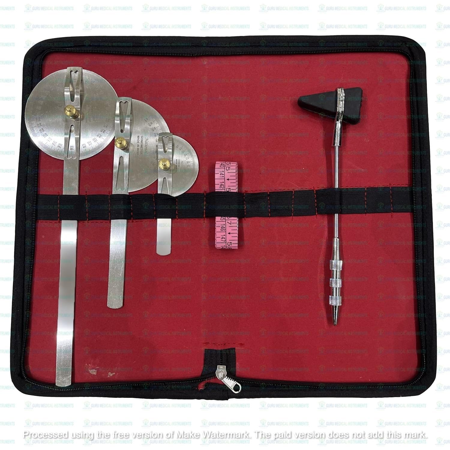 PHYSIO ACTIVE Goniometer Physiotherapy Kit Set with Tuning Fork 256 Hz And Percussion - Complete Physio Toolkit (Set of 5) Goniometer Mastery Kit