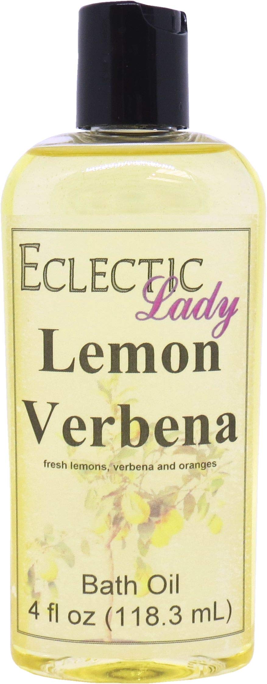 Lemon Verbena Bath Oil - Scented Body Oil - Relaxing & Moisturizing Bathing Oil - Fragrance Body Oil For Dry & Rough Sensitive Skin - 4 oz