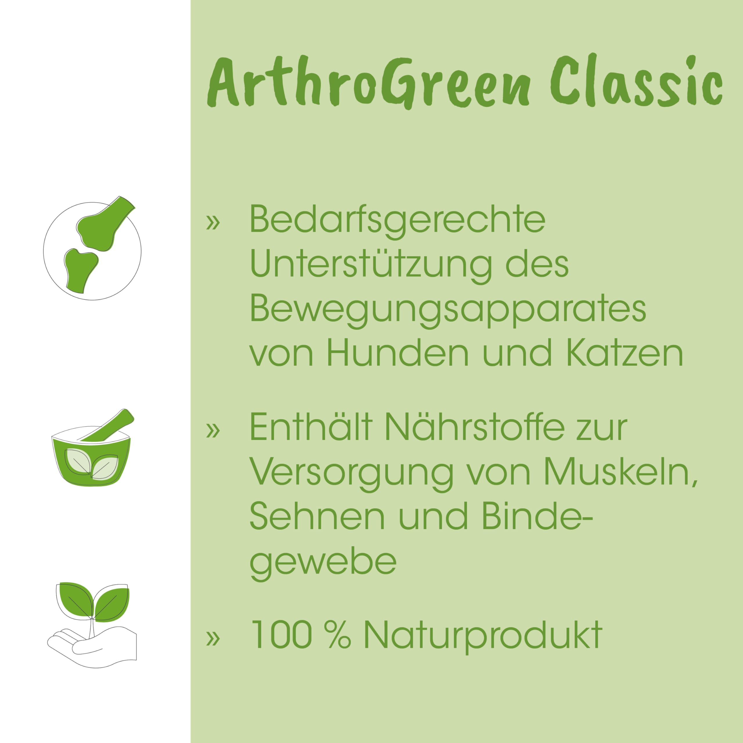 cdVet Natural Products ArthroGreen Classic 2kg - para una función óptima de las articulaciones y el sistema musculoesquelético - suministro óptimo de vitaminas - alegría de movimiento - fortalecimiento - vitaminas -