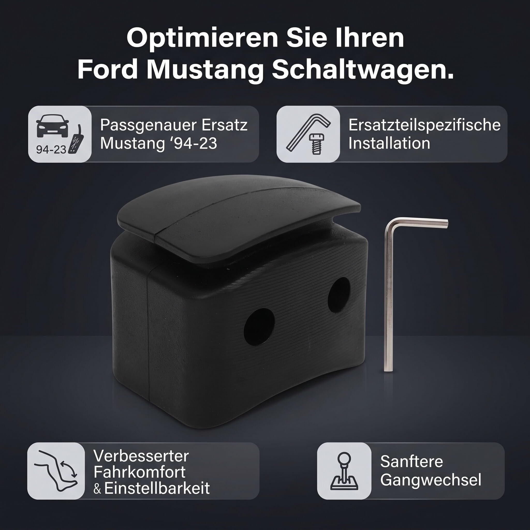 Aramox Pedal Pad Verlängerung für 1994-2023, 1,5 Zoll/3,81 cm Kupplungspedal-Verlängerung, Schaltgetriebe, ABS-Material, EZ-MUS-Ersatz