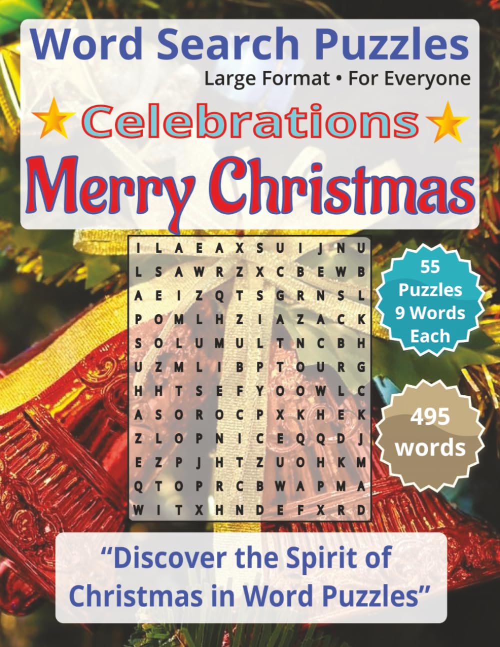 Merry Christmas - Word Search Puzzles: Screen-Free! Challenging Brain Activity for All Ages (Word Search Celebrations)