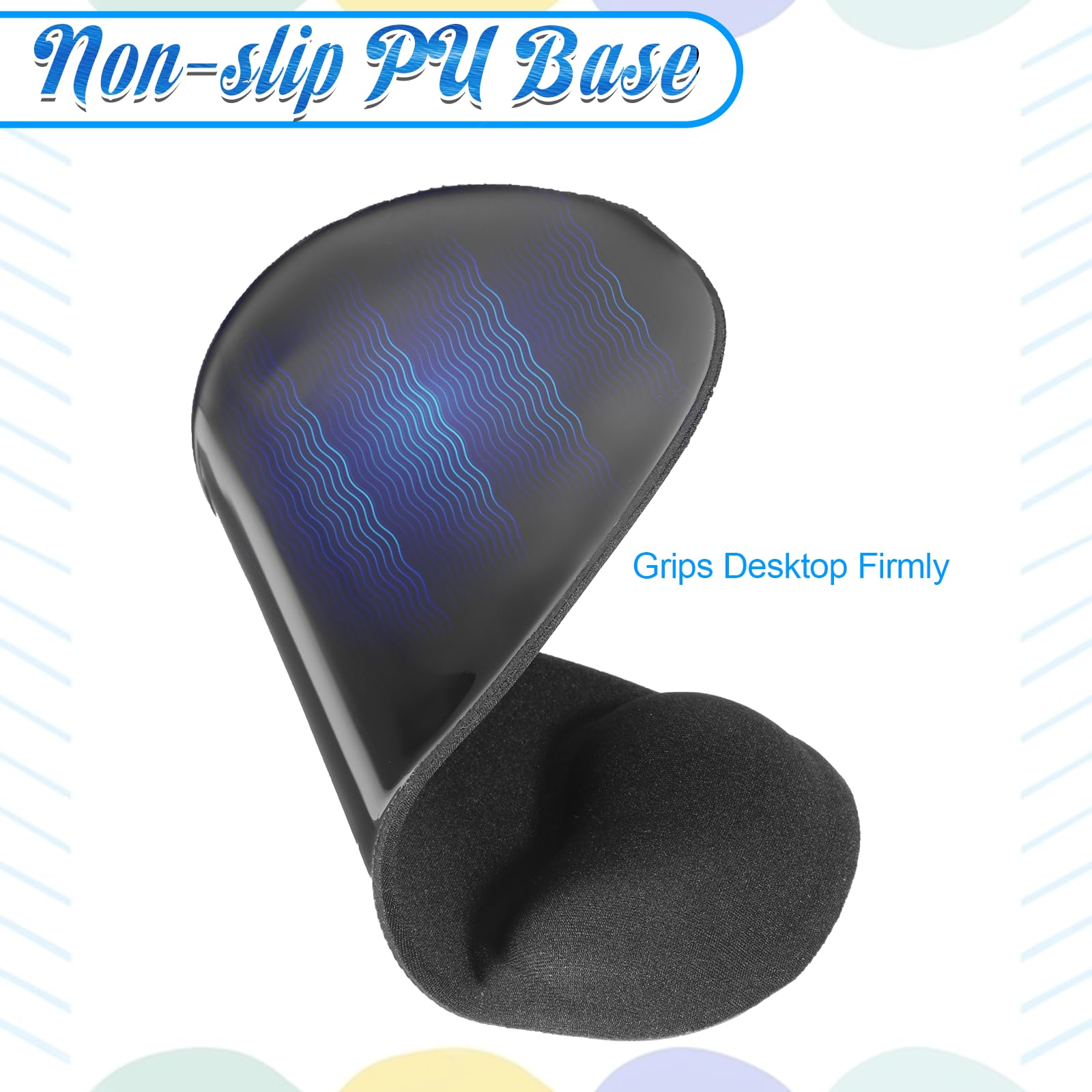 Ergonomisches Mauspad, Silikon Mousepad mit Handauflage, Schwarz Mausepad Gel, Office Mousepad mit Gelkissen für Computer Laptop Notebook, Schwarz