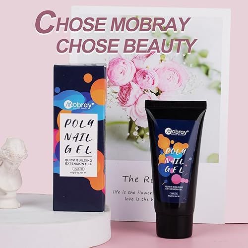 Miniatura 10 de Mobray Gel de extensión de uñas de polietileno de color rosa rosa de 2.16 oz, gel de uñas duro para engrosar la belleza de las uñas, gel acrílico de