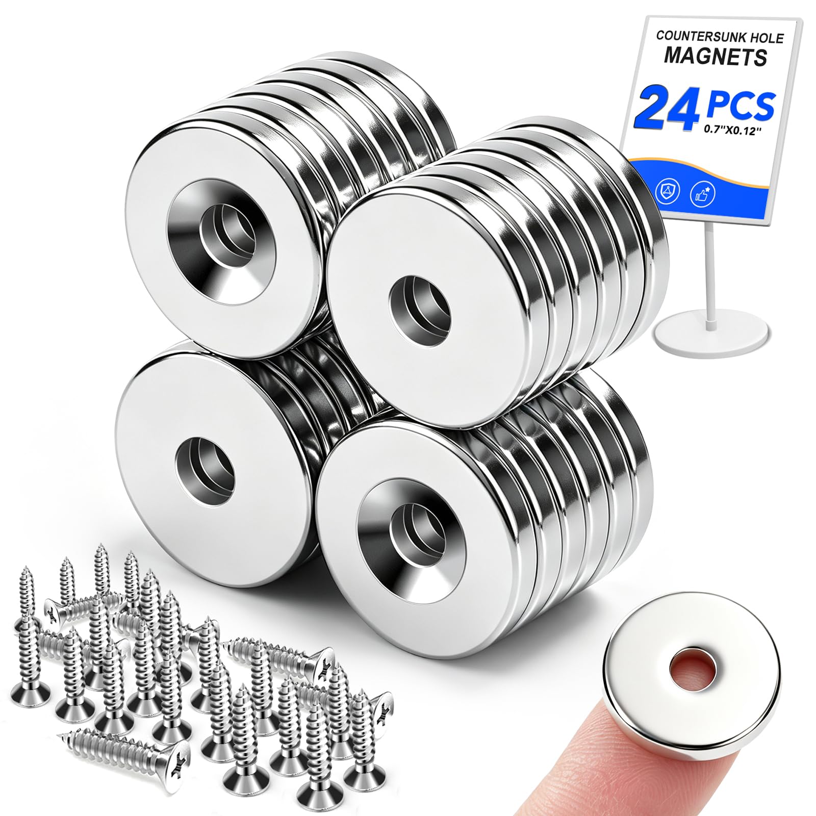 LOVIMAG 60Pack Round Rare Earth Neodymium Countersunk Magnets with Screws — Amazon image 10