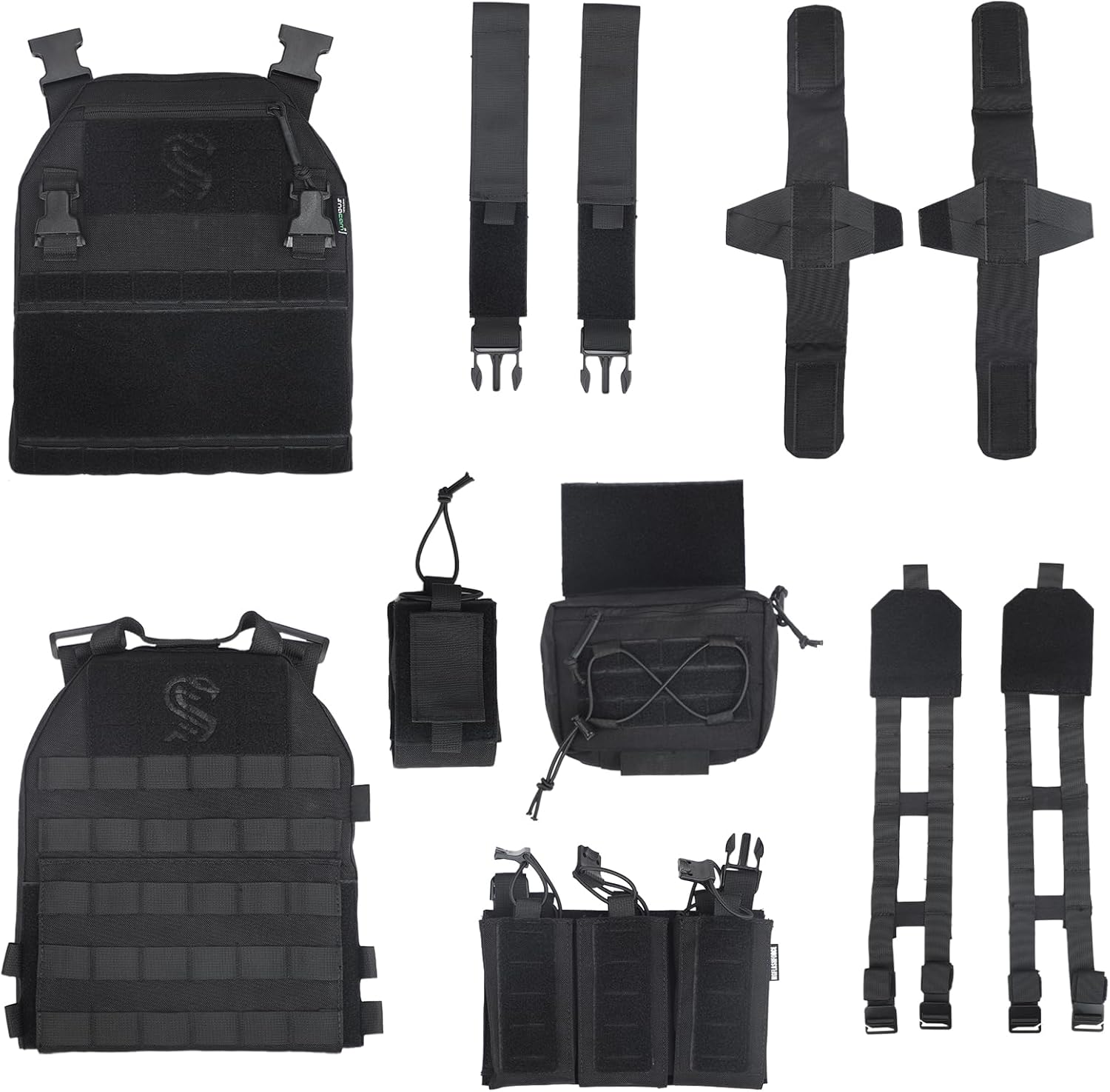 MGFLASHFORCE Tactical Airsoft Vest for Men, Molle Modular Design, 1000D Nylon, Drop Pouch Radio Pouch Included - Image 7