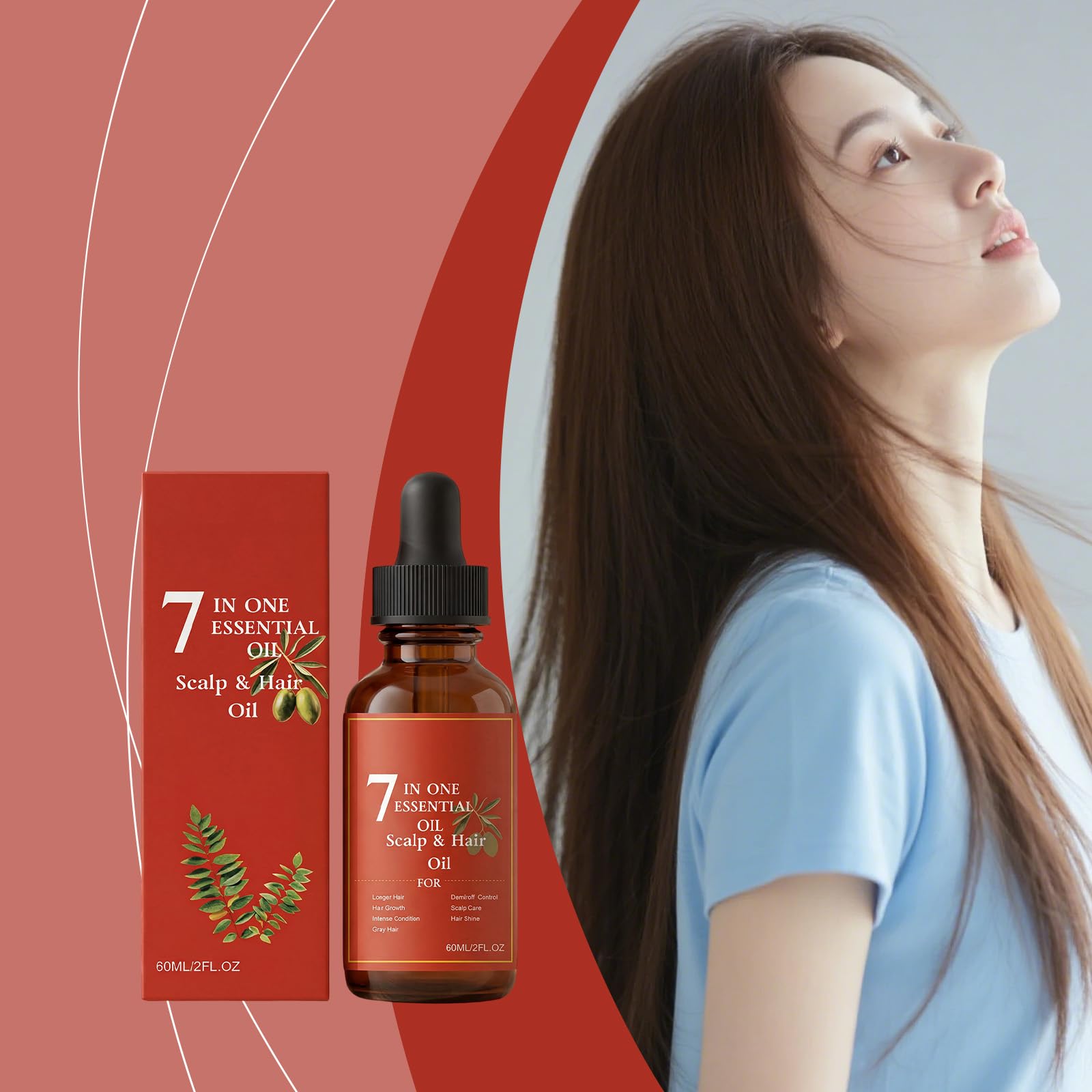Hair Grow 7 One Essential, naturalne serum do włosów, pielęgnacja kędzierzawych i zniszczonych, w przypadku przerzedzania, naprawia uszkodzenia, lekka, nietłusta formuła, intensywnie pielęgnuje skórę