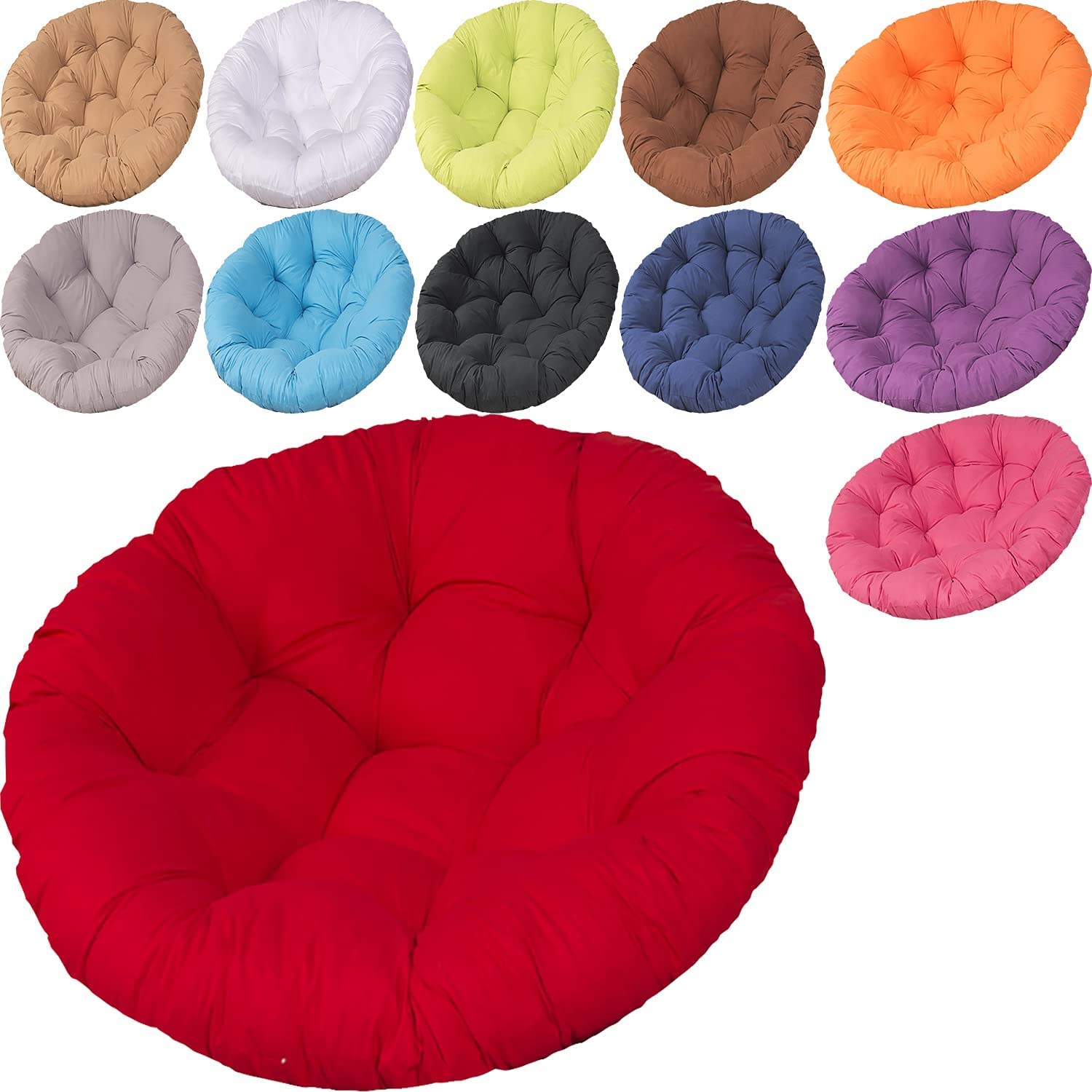 SHAIRMB Papasan Round Chair Cushions, Swivel Papasan Chair Cushion Thickness Cushions, Outdoor Waterproof Egg Chair Pad, Papasan Armchair Cushion, Indoor And Outdoor,red,160 * 160CM
