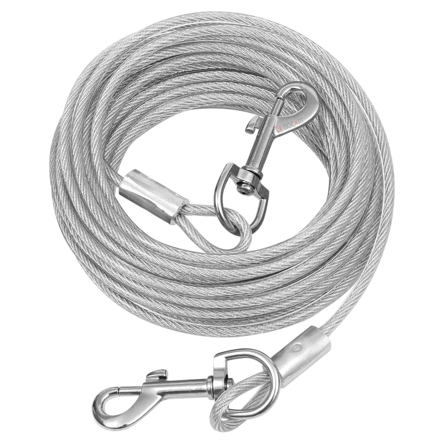 GOCART WITH G LOGO 15 Feet Stainless Steel Pet Dog Tie Out Cable Leash (Silver) (B09V1979KX) Amazon Price History, Amazon Price Tracker