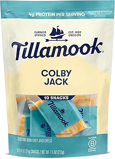 Tillamook Colby Jack Cheese 3/4 oz Snack Portions, 10 Ct (Packaging May Vary)