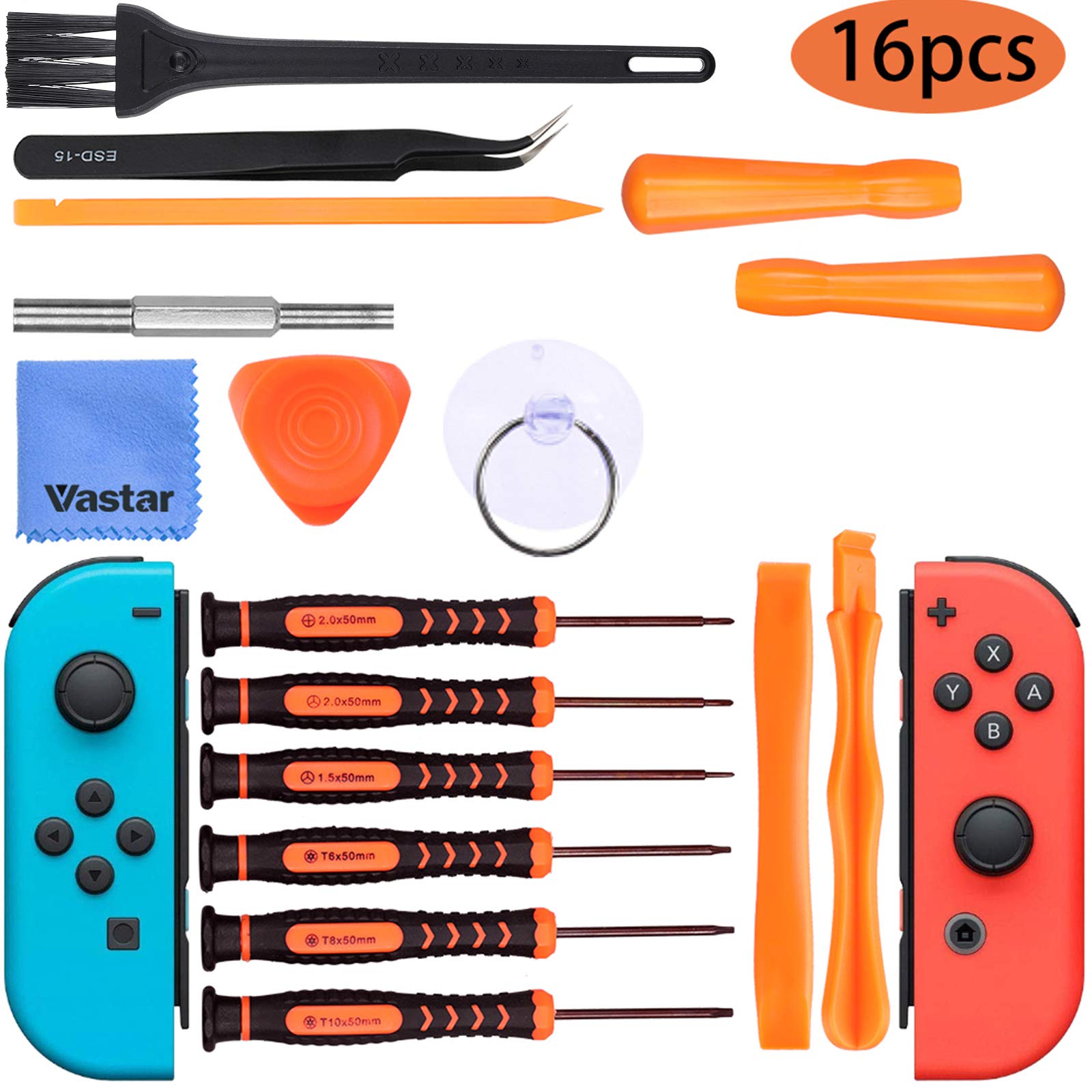 Vastar Juego de Destornilladores para Nintendo 3,8 mm y 4,5 mm - 15 en1 Hermoso Embalaje y Juego de Herramientas de Reparación para Teléfono, Consola Nintendo Switch, Nintendo DS, Wii, Consola