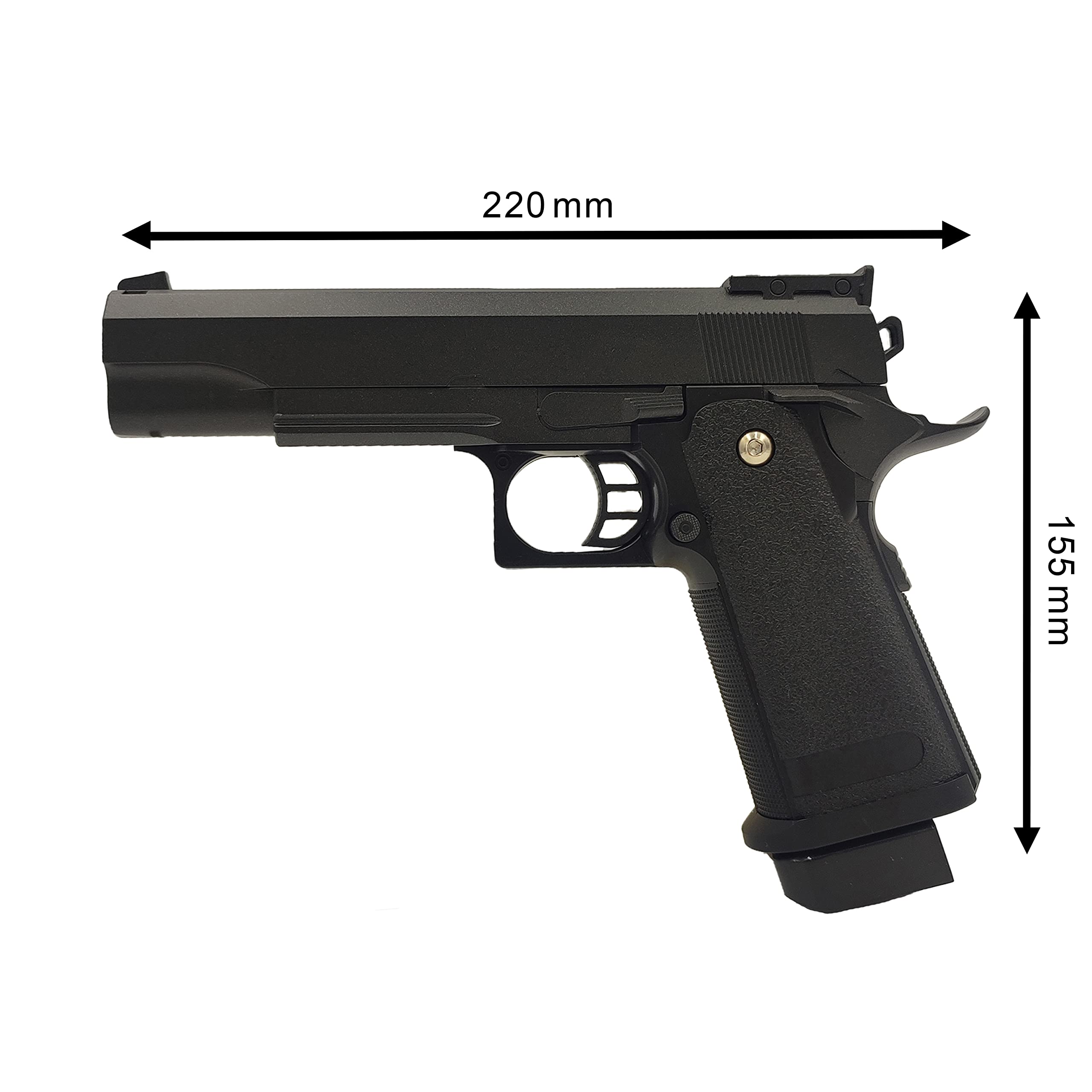 Pack Pistola Airsoft Modelo High Capa+ Muelle/Material: Metal/Potencia 0.5 Joule/Entregado con Accesorios