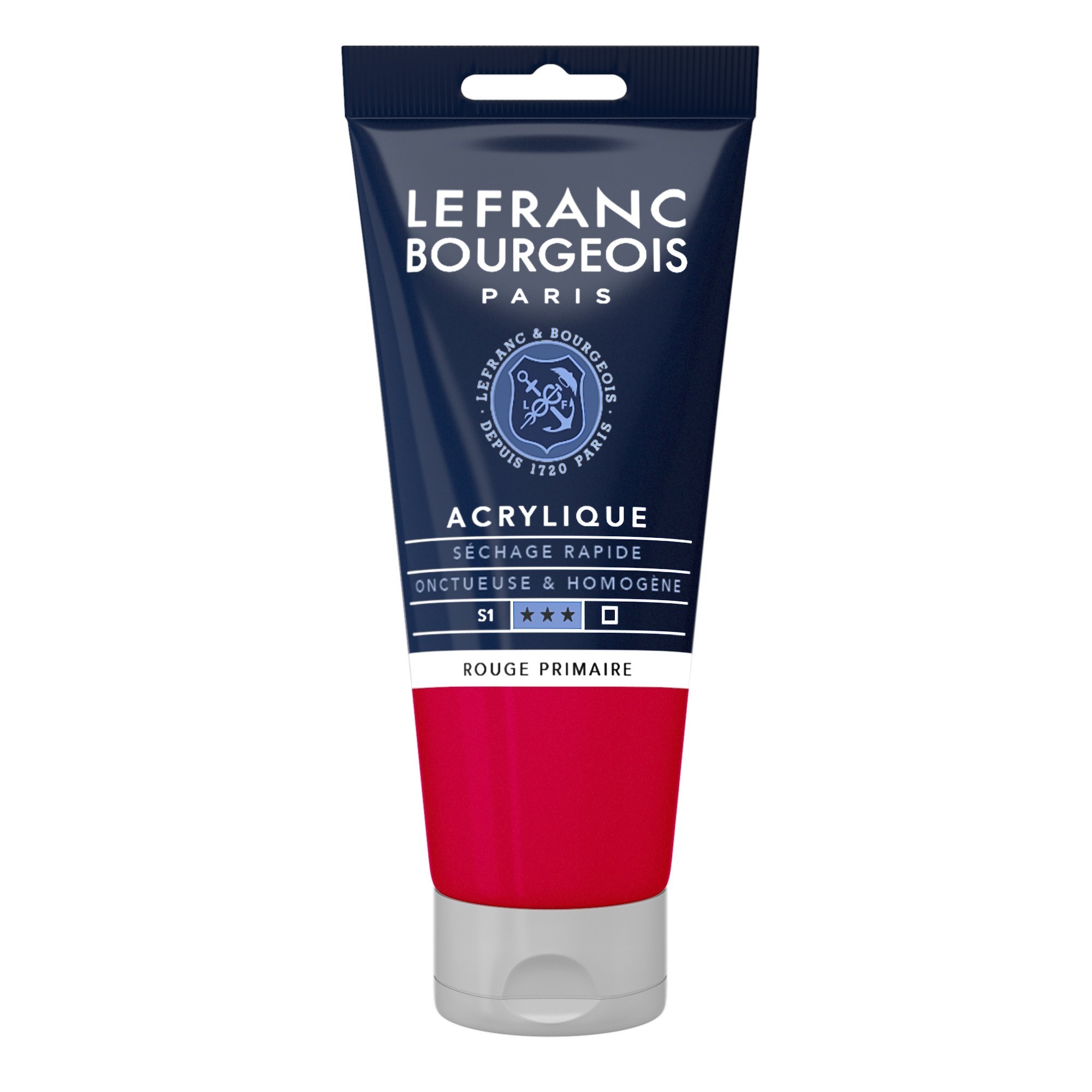 Lefranc Bourgeois 300418 Fine Acrylic Paint - Primary Red, 80 ml Tube, Creamy Water-Based Acrylic Paint, Quick Drying, Lightfast, Waterproof