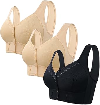 Nantdog Moona Bra - Front Closure Breathable Bra for Seniors Evybliss Bra Daisy Bras for Old Women Full Coverage Underwear