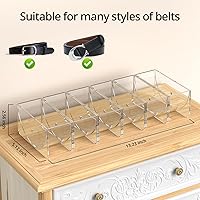 Vista 2 de Organizador de cinturón, paquete de 6 soportes de almacenamiento de acrílico para cinturón con imán, contenedor de cinturón de almacenamiento