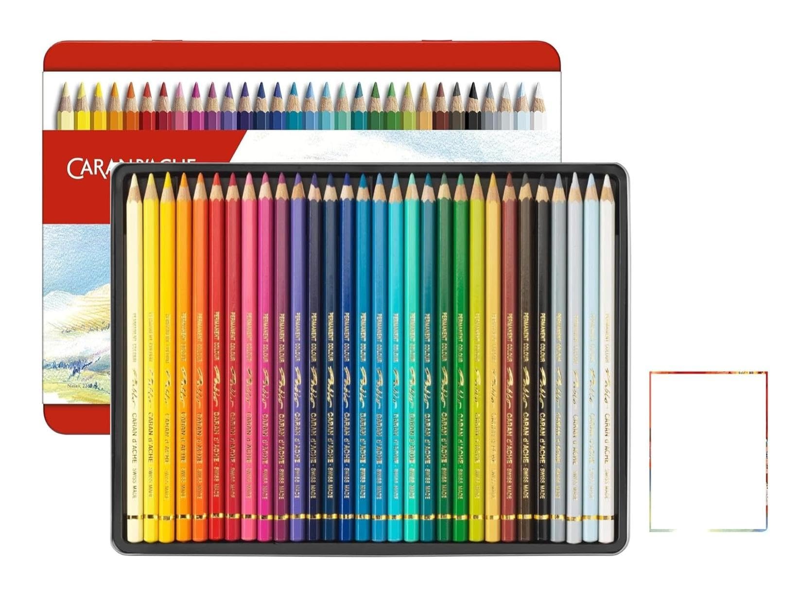 Caran d'Ache - PABLO. 30 crayons de couleurs permanents Artistes + 1 carte