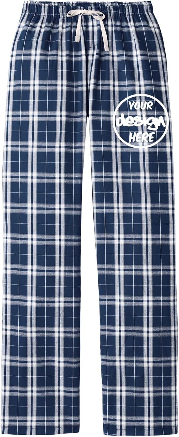 INK STITCH Dt2800 Women Custom Personalized Embroidery Logo Texts Plaid Pajama Pants