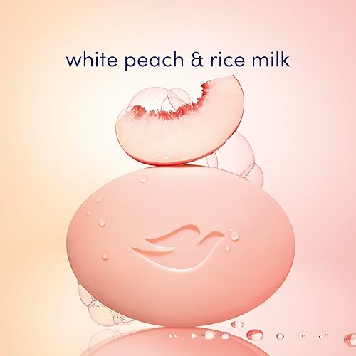 Miniatura 3 de Dove Beauty Bar Jabón Reequilibrante Blanco Melocotón y Leche de Arroz, 14 unidades para una piel nutrida e hidratada, con  crema hidratante fórmula