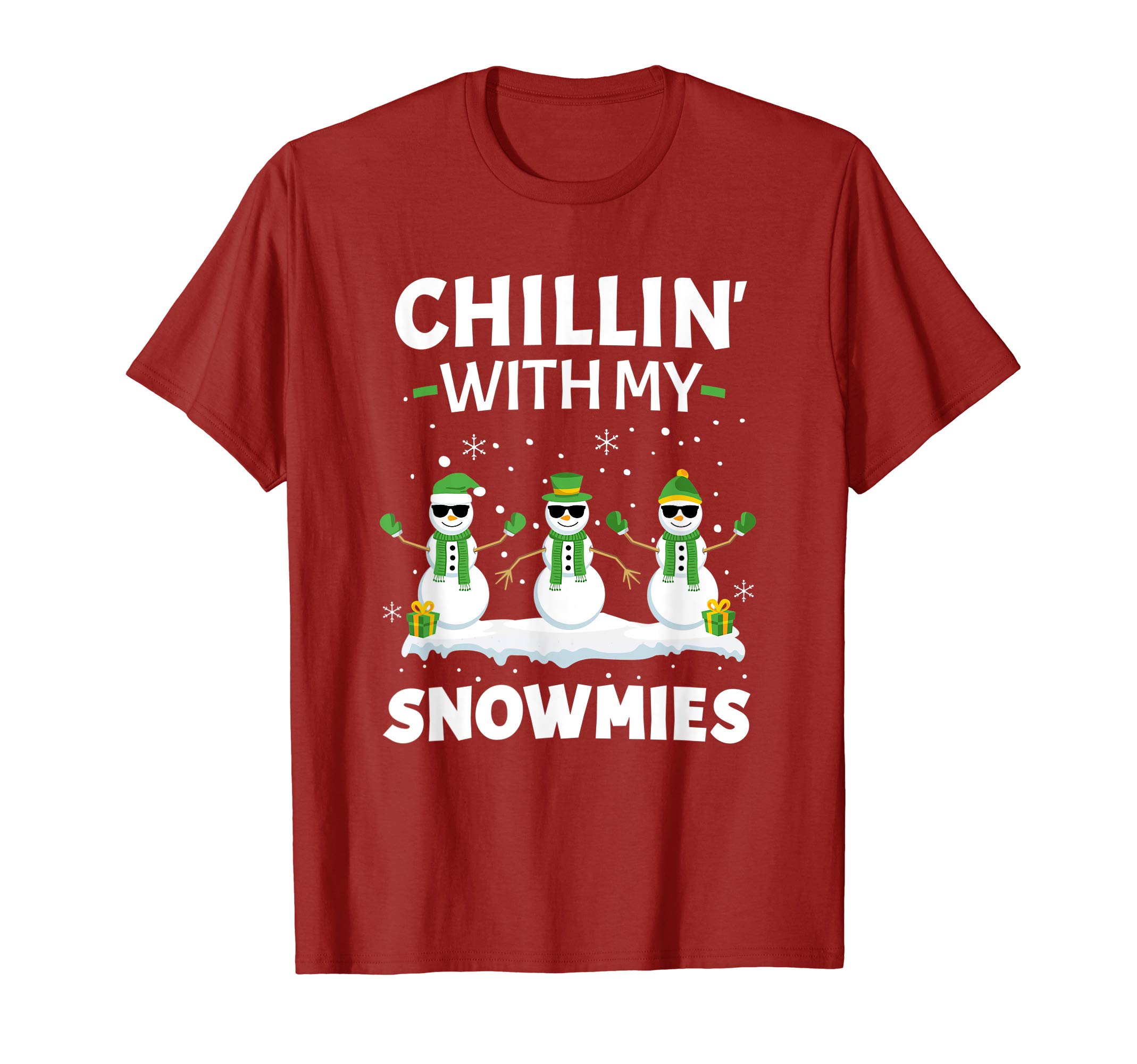 Funny Snowman Christmas Gift Chillin With My Snowmies T-Shirt