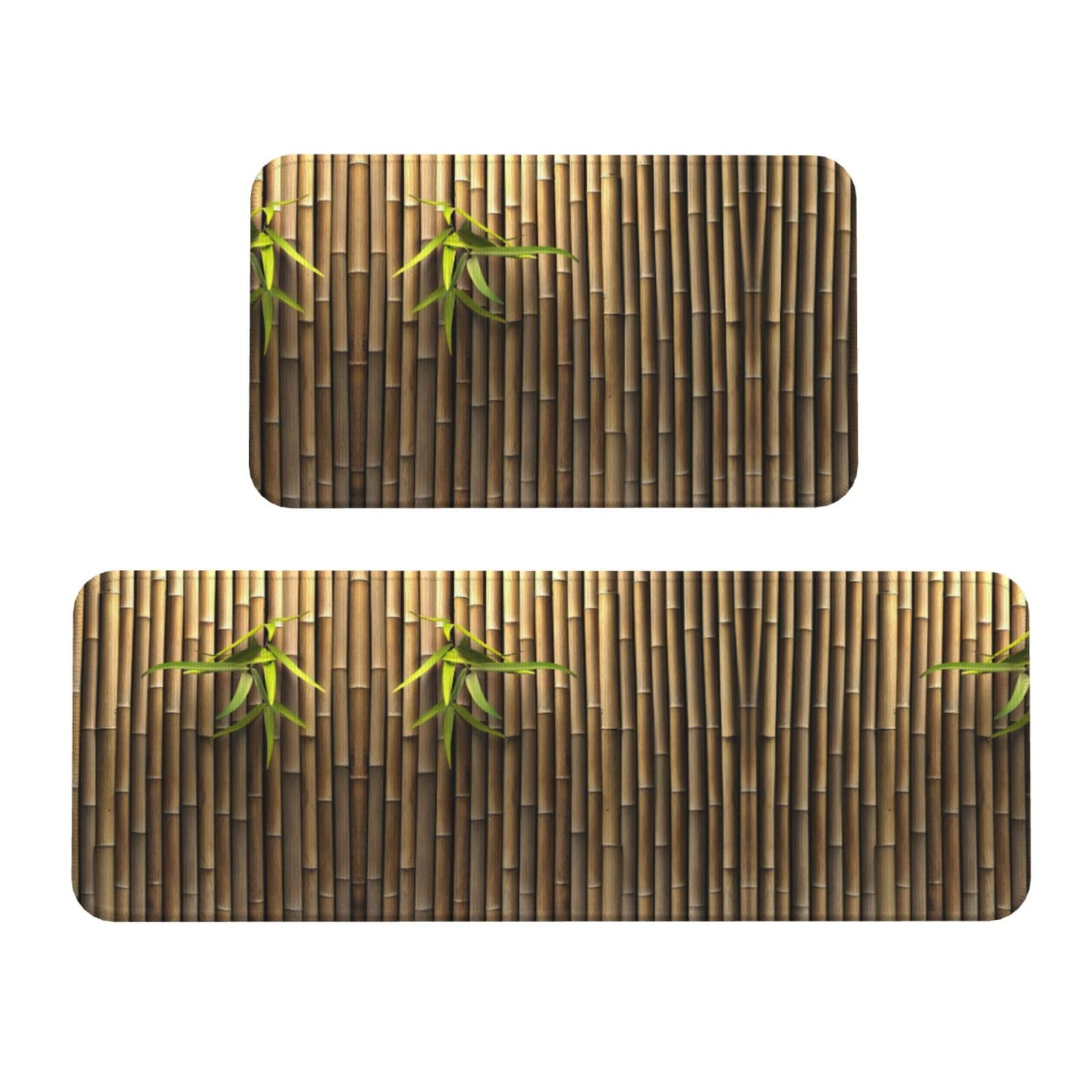 Tapis de cuisine antidérapants au style ferme et bambou pour un sol propre