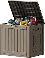 Vista 33 de Devoko Caja grande de almacenamiento de 97 galones para terraza, resina impermeable, para exteriores y patio, banco con cerradura para herramientas
